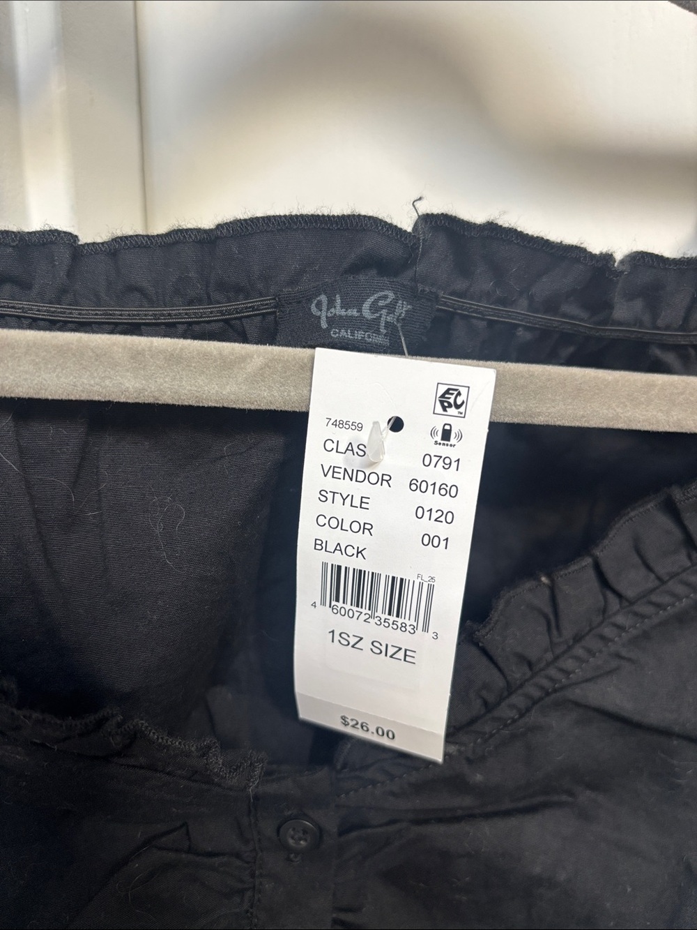 PacSun Black Ruffle-Trim Button Front Top - Picture 2 of 4